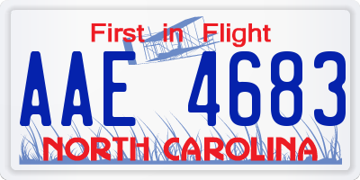 NC license plate AAE4683