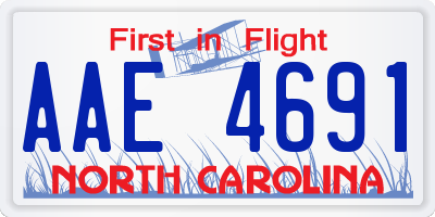 NC license plate AAE4691