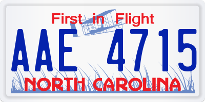 NC license plate AAE4715