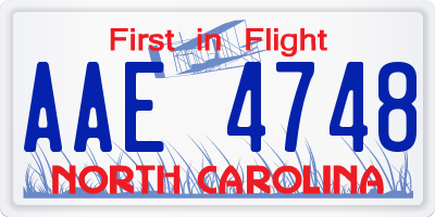NC license plate AAE4748