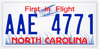 NC license plate AAE4771