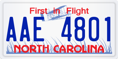 NC license plate AAE4801