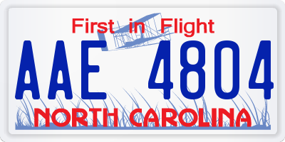 NC license plate AAE4804