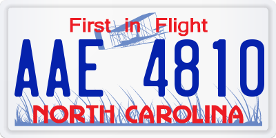 NC license plate AAE4810