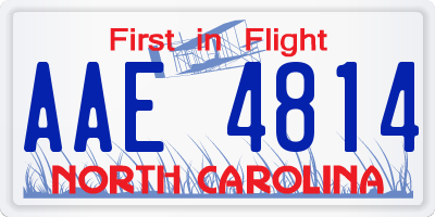 NC license plate AAE4814