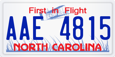 NC license plate AAE4815