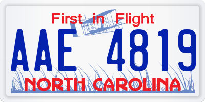 NC license plate AAE4819