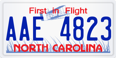 NC license plate AAE4823