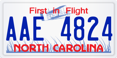 NC license plate AAE4824