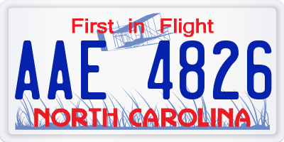 NC license plate AAE4826