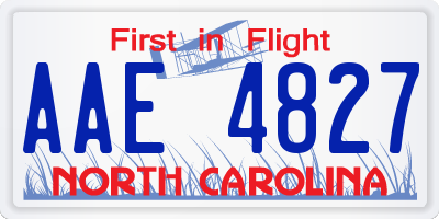 NC license plate AAE4827