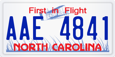 NC license plate AAE4841