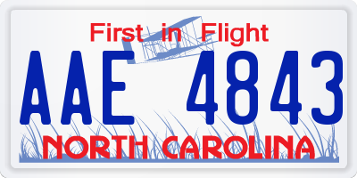 NC license plate AAE4843