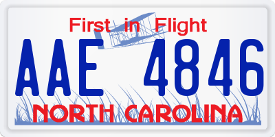 NC license plate AAE4846