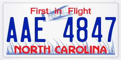 NC license plate AAE4847