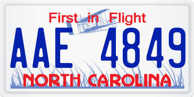 NC license plate AAE4849