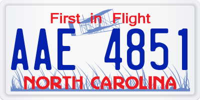 NC license plate AAE4851