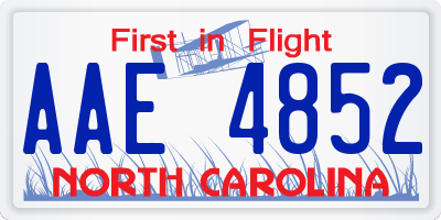 NC license plate AAE4852