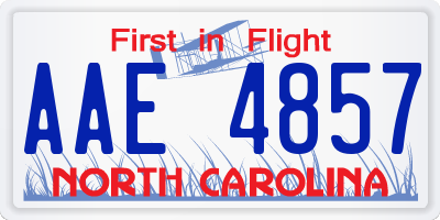 NC license plate AAE4857