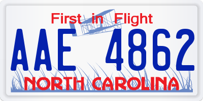 NC license plate AAE4862