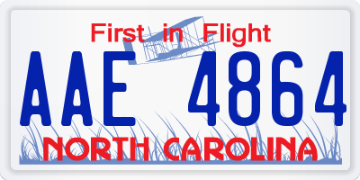 NC license plate AAE4864