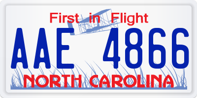 NC license plate AAE4866