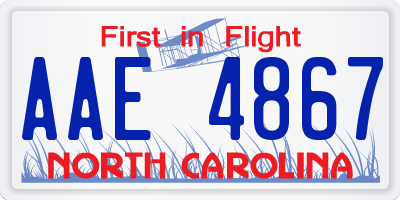 NC license plate AAE4867