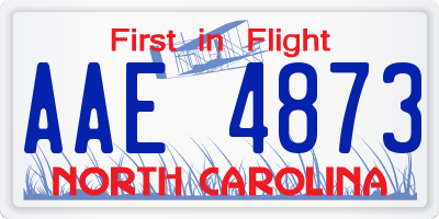 NC license plate AAE4873