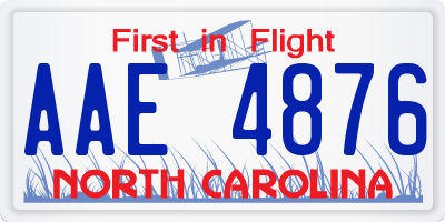 NC license plate AAE4876