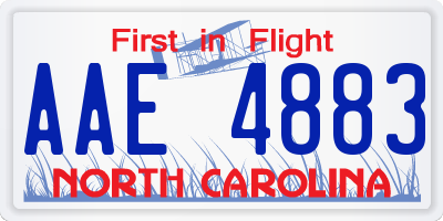 NC license plate AAE4883