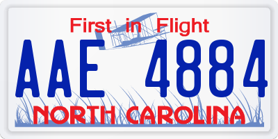 NC license plate AAE4884