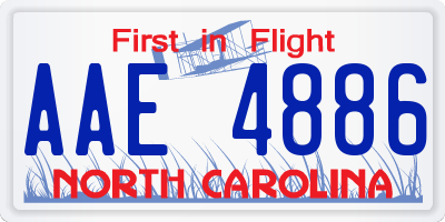 NC license plate AAE4886