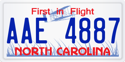 NC license plate AAE4887