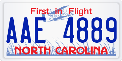 NC license plate AAE4889