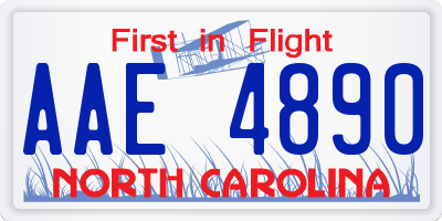 NC license plate AAE4890