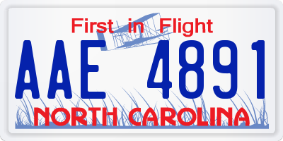 NC license plate AAE4891