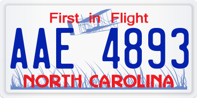 NC license plate AAE4893