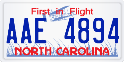 NC license plate AAE4894