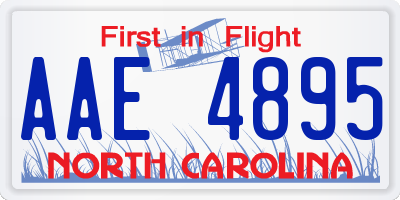 NC license plate AAE4895