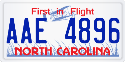 NC license plate AAE4896