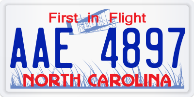 NC license plate AAE4897