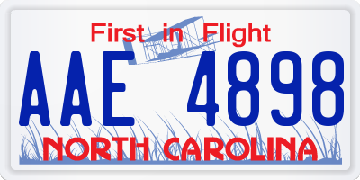 NC license plate AAE4898