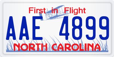 NC license plate AAE4899