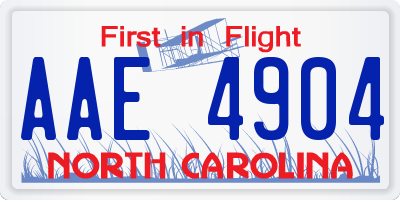 NC license plate AAE4904