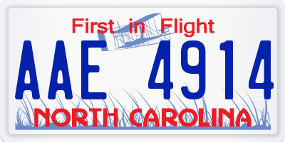 NC license plate AAE4914