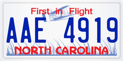 NC license plate AAE4919