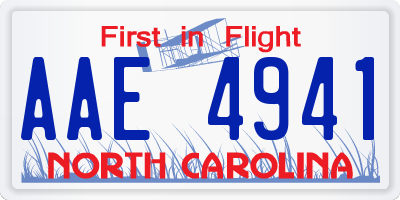NC license plate AAE4941