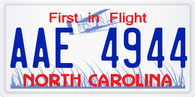 NC license plate AAE4944