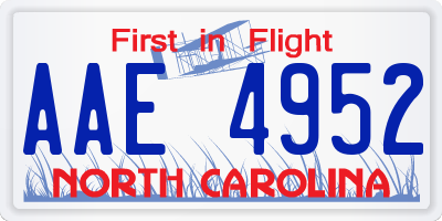 NC license plate AAE4952