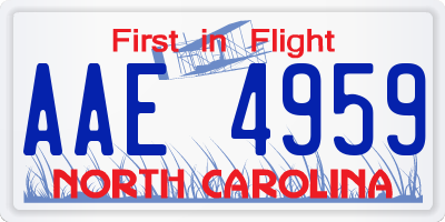 NC license plate AAE4959